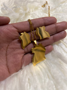 Uganda Zaabu Set( Earrings and Necklace)